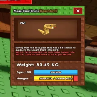 83kg🍀 Titan Sand Snake - Mega Mutation