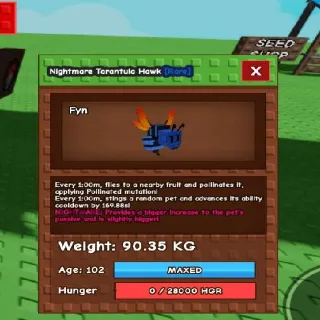 90kg Age102 🥦 Nightmare Semi Godly Tarantula Hawk