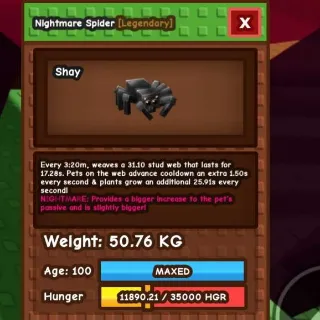 50kg! Huge Nightmare Spider