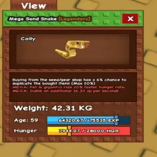 6.74kg Base❗️❗️ Mega Huge Sand Snake