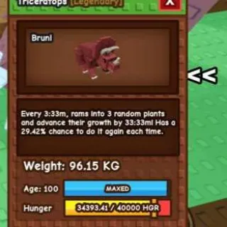 96kg(max) Semi Godly Titan Triceratops