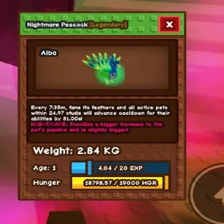 2.8kg Base! Nightmare Peacock