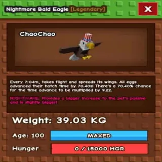 39kg! Nightmare Bald Eagle