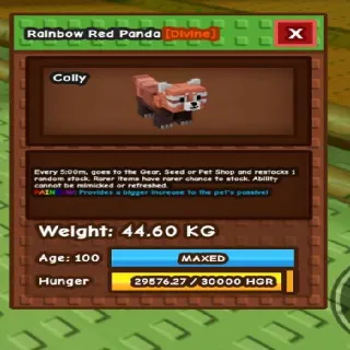 44kg Semi Huge Rainbow Red Panda