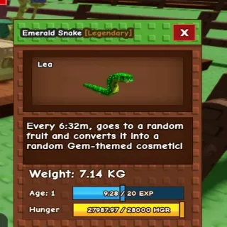 7.14kg Base! Semi Titan Emerald Snake