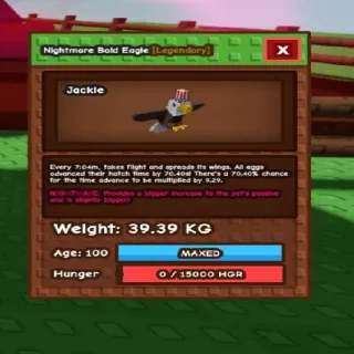 39.39kg! 2x  Nightmare Bald Eagle