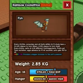 RAINBOW COCKATRICE - GROW A GARDEN GAG