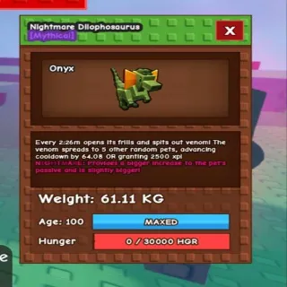 Huge Dilophosaurus (Nightmare Mutation)