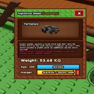 53kg! Nightmare Huge Spider