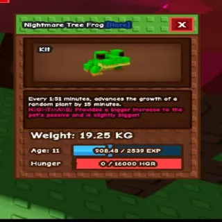 100kg If Max! Godly Nightmare Tree Frog