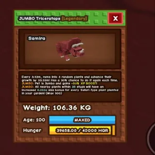 106kg! Jumbo Godly Triceratops