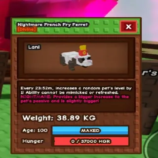 38.9kg! Nightmare French Fry Ferret