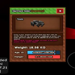 81kg If Max! Nightmare Titan Spider