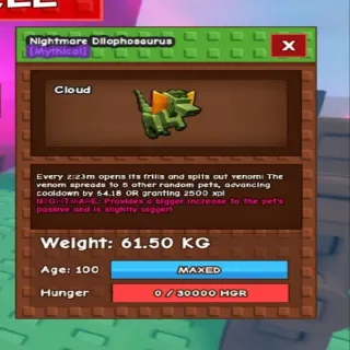 Huge Dilophosaurus (Nightmare Mutation)