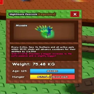 75.4kg❗️0:19m❗️Titan Peacock - Nightmare Mutation