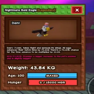 43.8kg! Semi Huge Nightmare Bald Eagle