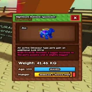 41kg! Semi Huge Rainbow Hatch Iguanodon