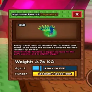 2.76kg Base! Nightmare Peacock