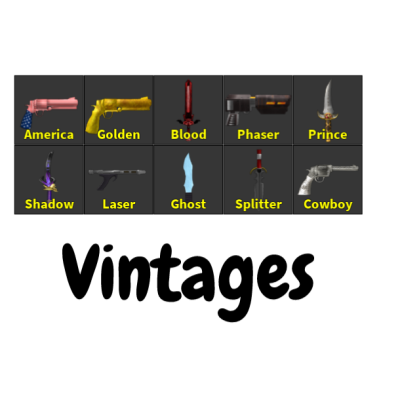 Bundle | MM2 Vintage Set - Murder Mystery 2 Game Items - Gameflip