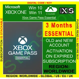 Xbox Game Pass Essential (Core) 3 Months WORLDWIDE | GLOBAL | Stackable