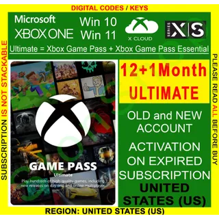 Xbox Game Pass Ultimate 12+1 Month US (not stackable)