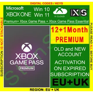 Xbox Game Pass Premium 12+1 Month (EU+UK)