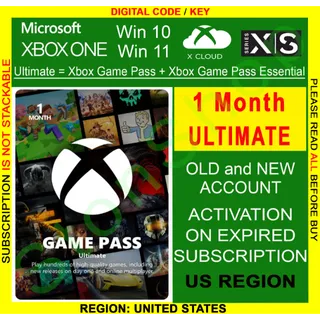 Xbox Game Pass Ultimate 1 Month US only (not stackable)