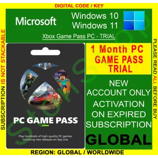 Xbox Game Pass 1 Month PC TRIAL New account only GLOBAL   