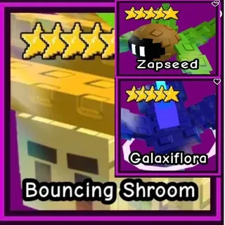 Bouncing Shroom + Galaxiflora + Zapseed - Garden Tower Defence