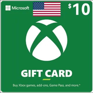 $ 10.00 USD Xbox Gift Card(automatic delivery)