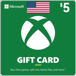 $ 5.00 USD Xbox Gift Card(automatic delivery)