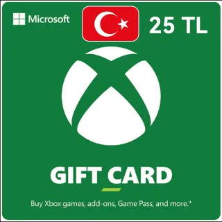 ₺25.00 TRY Xbox Gift Card-TURKEY