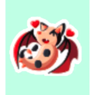 Bat dragon cuddle animated sticker