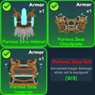 ELEMENTAL DUNGEONS FURIOUS ZEUS SET MYTHIC CLEAN