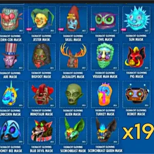 All 19 Glowing mask set