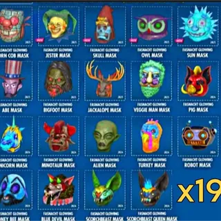 19 Glowing Mask Set