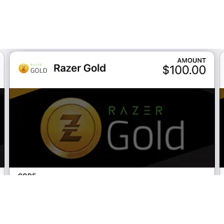 $100.00 USD Razer Gold