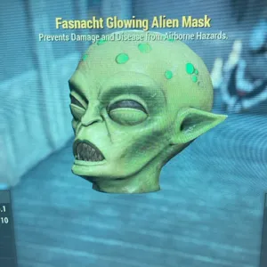 glowing alien mask