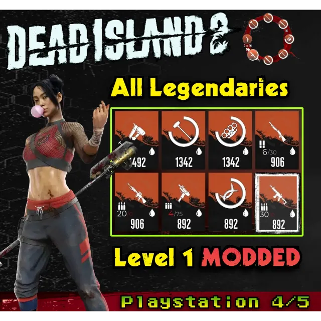 DEAD ISLAND 2 💎 LEVEL 1 MODDED Legendary WEAPONS &