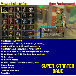 Super Starter Save ⭐ Legend of Zelda: Tears of the Kingdom (Switch Mod)