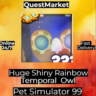 Huge Shiny Rainbow Temporal Owl