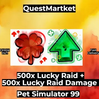 500x Lucky Raid XP Booster +500x Lucky Raid Damage Booster