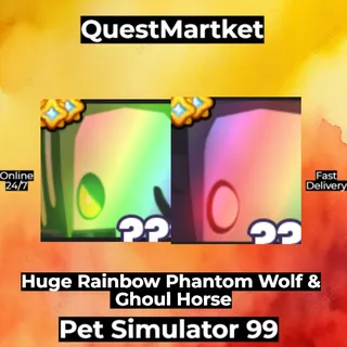 Huge Rainbow Phantom Wolf & Ghoul Horse