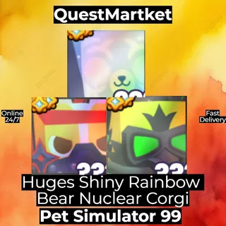 Huge Shiny Rainbow Bear Nuclear Corgi