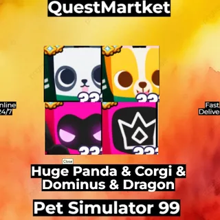 Huge Panda & Corgi & Dominus & Dragon