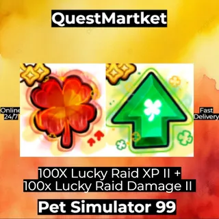 100x Lucky Raid XP Booster II +100x Lucky Raid Damage Booster II