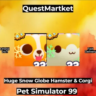 Huge Snow &Globe Corgi & Hamster