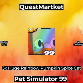 5x Huge Rainbow Pumpkin Spice Cat