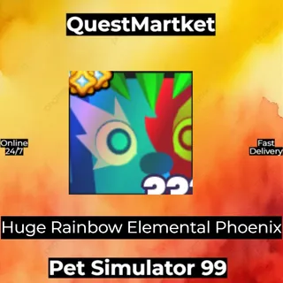 Huge Rainbow Elemental Phoenix