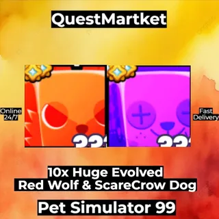 10x Huge Evolved Red Wolf & ScareCrow Dog